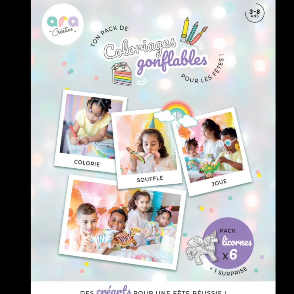 Ara Creative | Opblaasbare kleurplaten | Unicorns