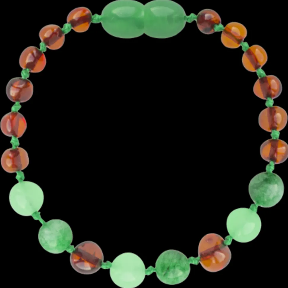 Barnsteen | Armband | Green mix | Glimmend
