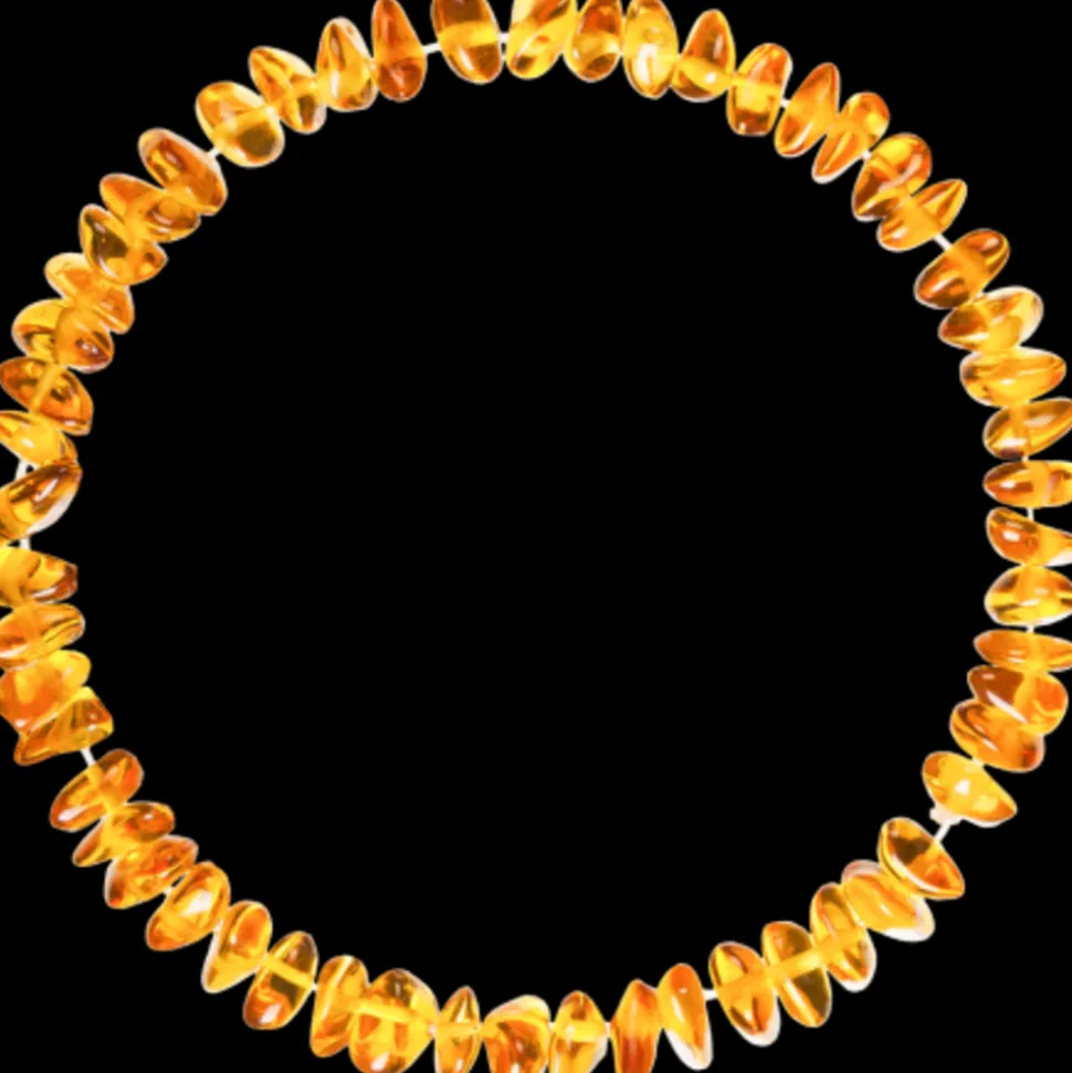 Barnsteen | Armband | Oranje glimmend driehoekige steen
