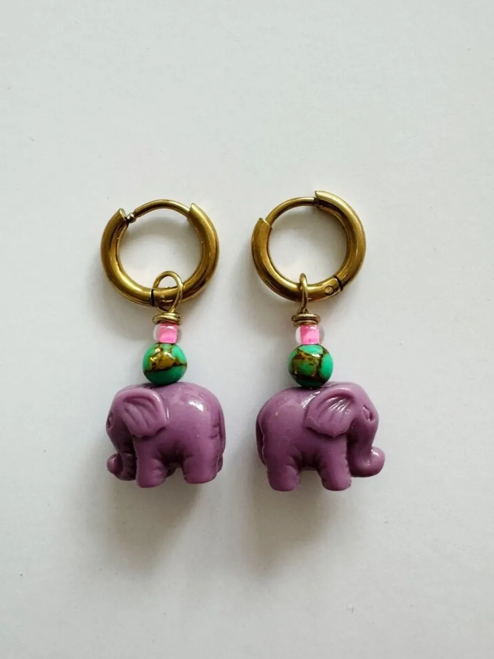 By Melo | Oorbellen | Olifant Paars