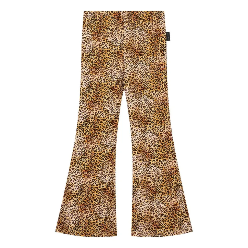 Daily Brat | Leopard Heart Flared Pants Rufous Brown