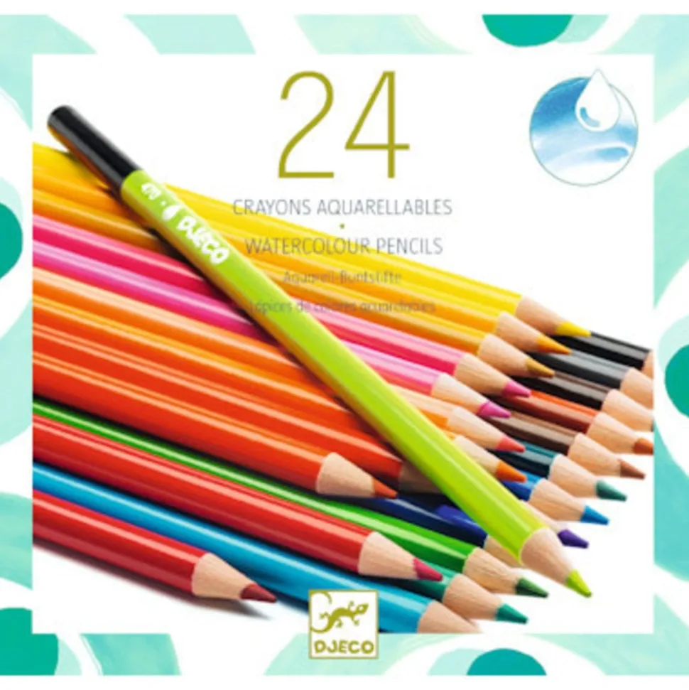 Djeco: Aquarel kleurpotloden 24 stuks