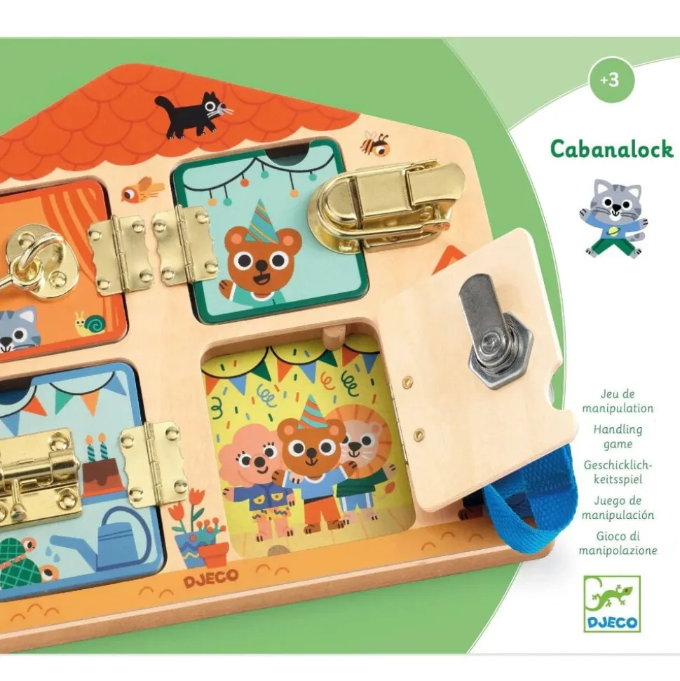 Djeco | Houten grendelbord Cabanalock