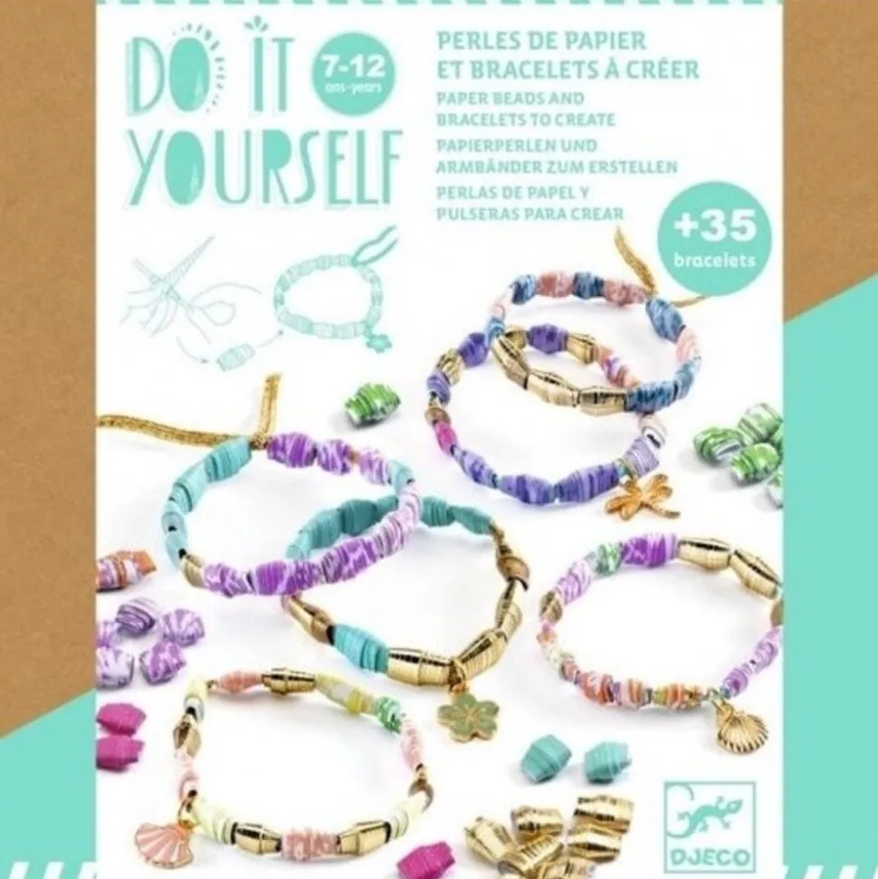 Djeco: Do It Yourself Armbandjes van papieren kralen