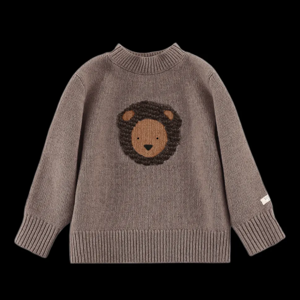 Donsje Amsterdam | Denn Merino Wool Sweater | Leo | Dark Taupe Melange
