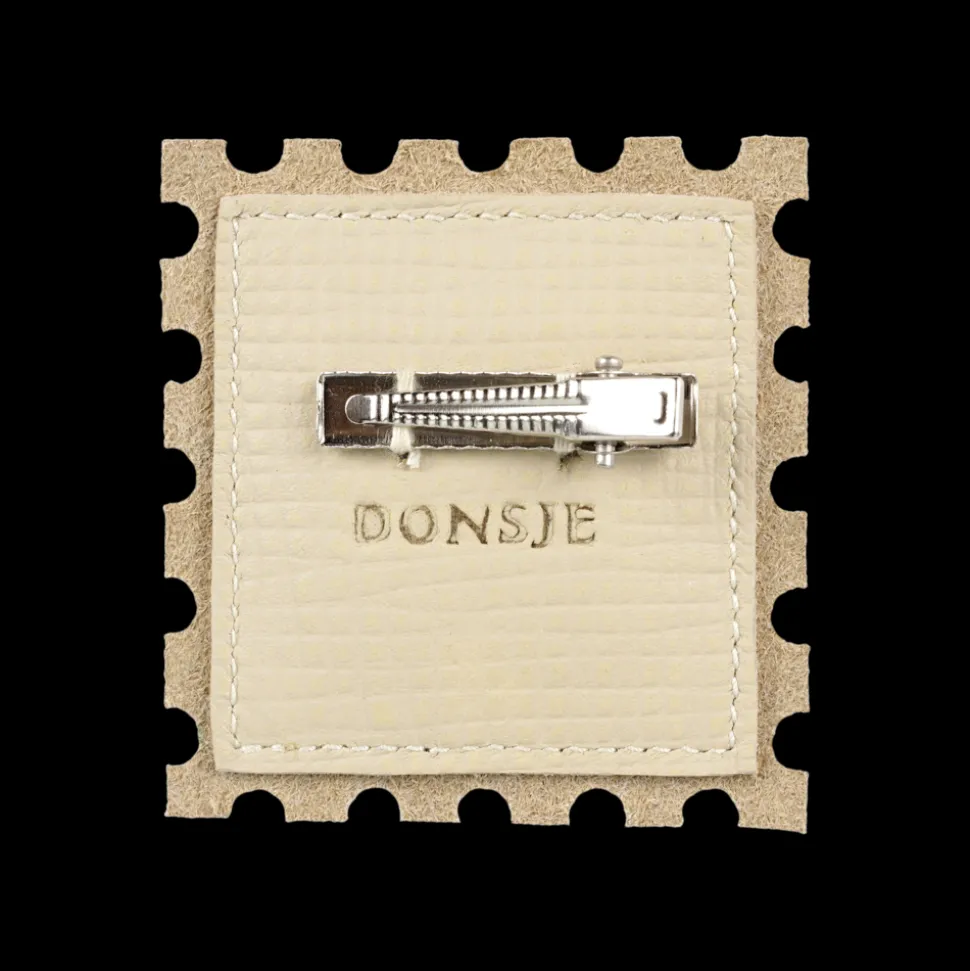 Donsje Amsterdam | Guar Clip | Stamp | Cream Scored Leather