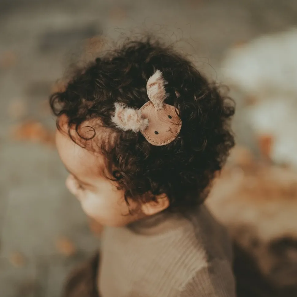 Donsje Amsterdam | Josy Exclusive Hairclip | Fluffy Bunny | Light Rust Leather