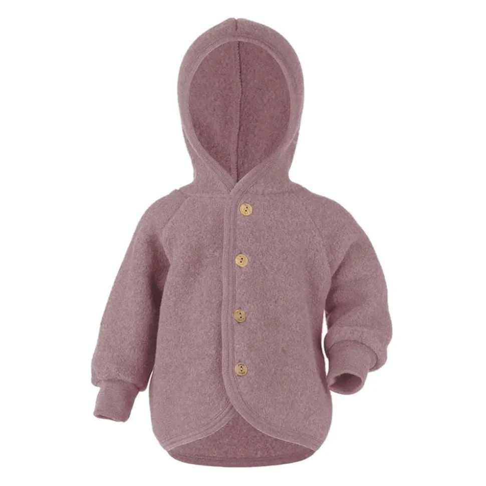 Engel : Hooded jacket - Rosewood mélange