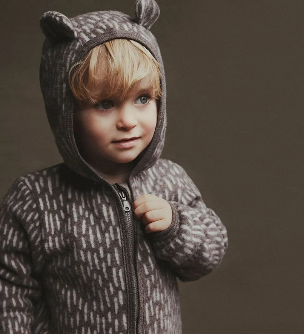 HUTTEliHUT | Jacket Ears Wool Fleece (S) | Morel
