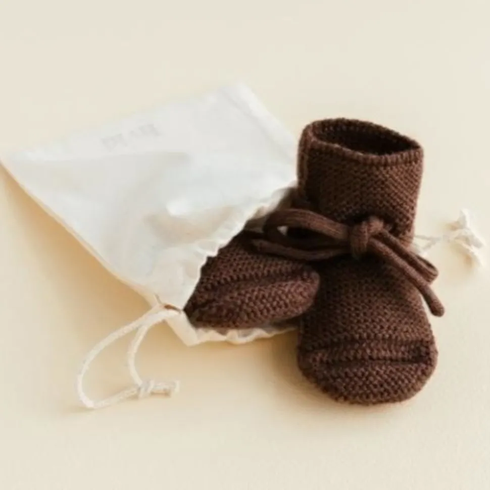 Hvid | Booties - Dark Brown | 0 -9 months
