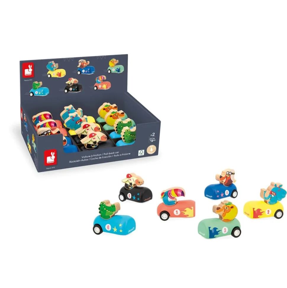 Janod | Houten auto’s pull back