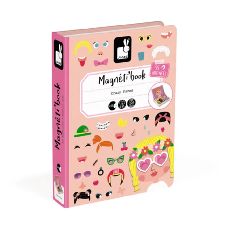 Janod Magnetibook - Gekke gezichten meisjes
