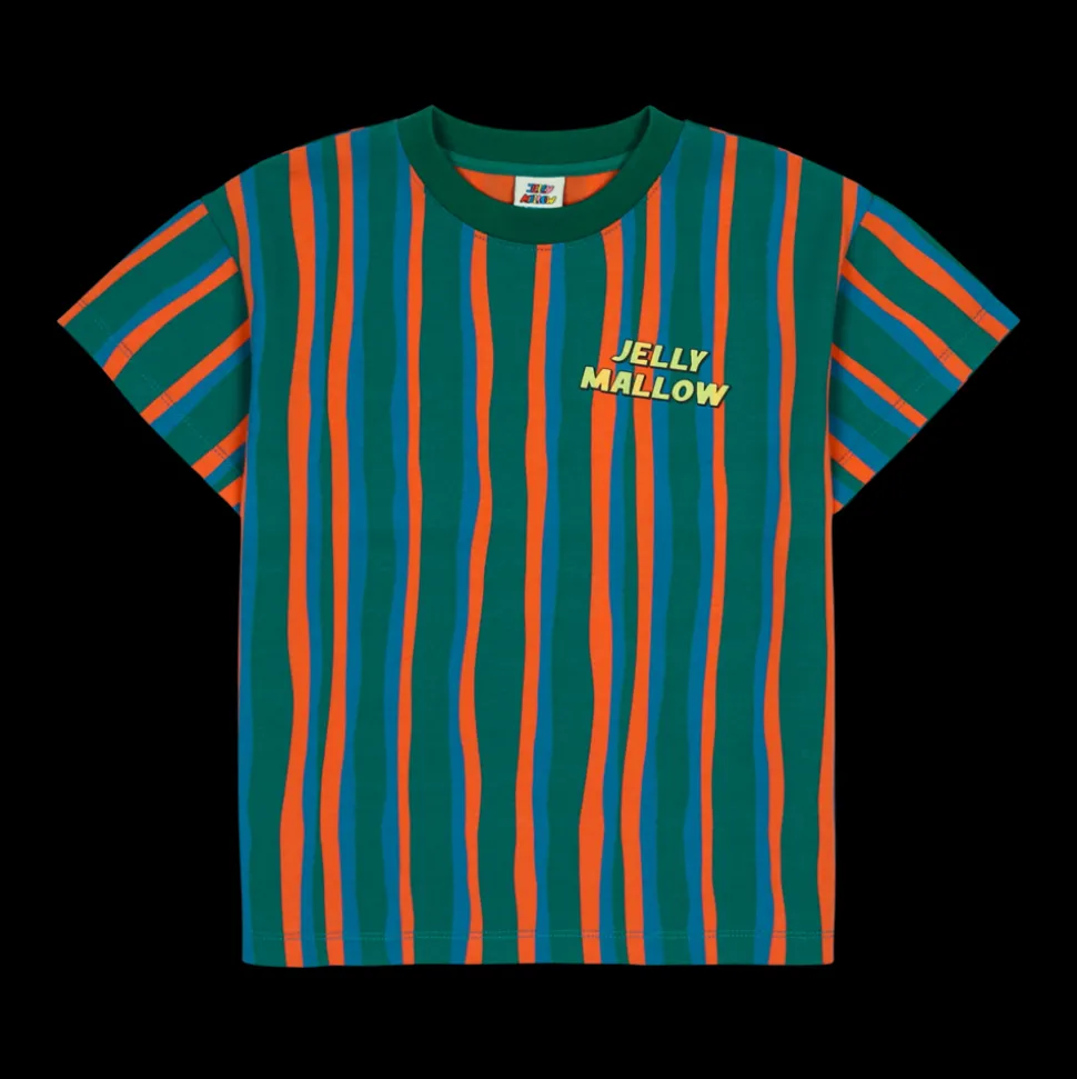 Jelly Mallow | JM striped T-shirt | Green