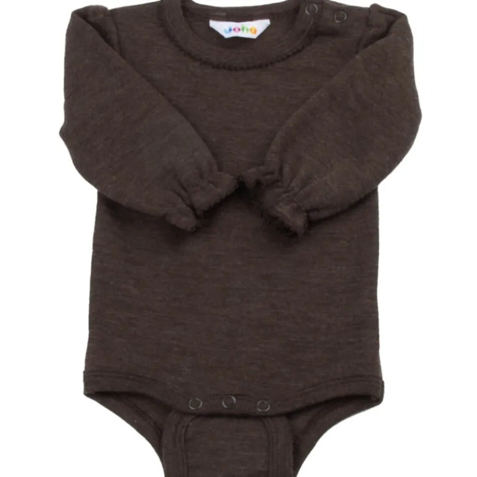 Joha | Wollen romper met kant | Dark Brown