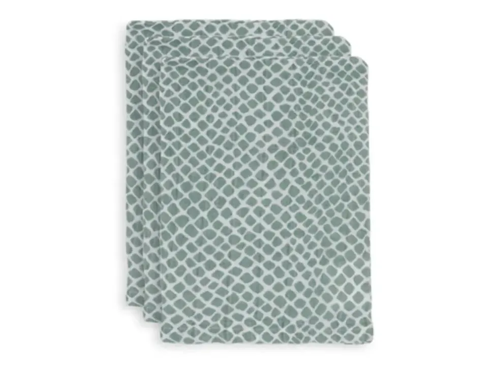 Jollein | Hydrofiel washandje 3 pack | Snake Ash Green