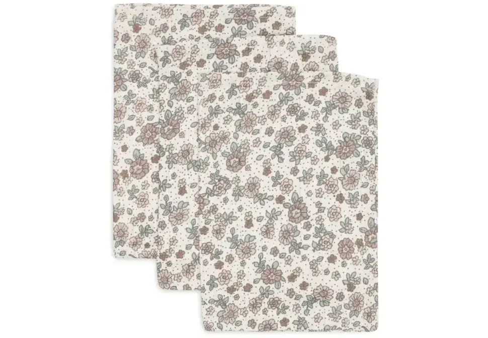 Jollein | Hydrofiel Washandje | Retro Flowers | 3 Stuks