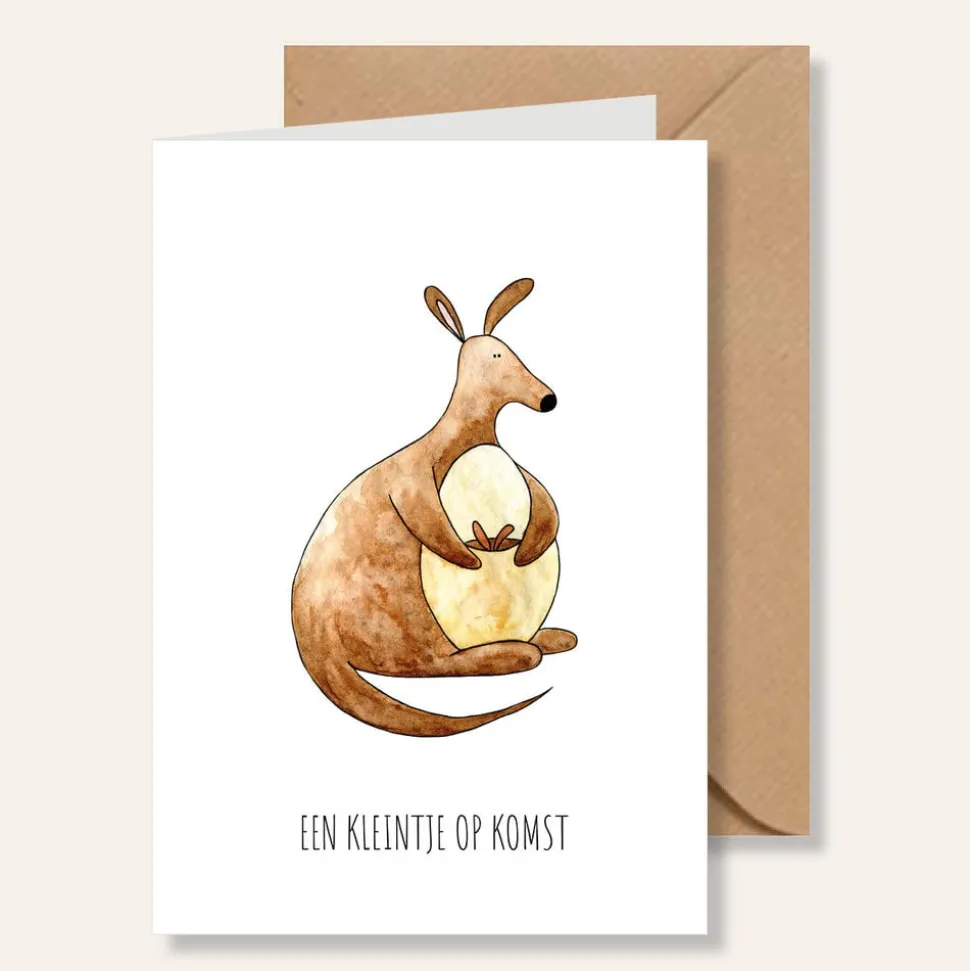 Juulz | Kaart | Een kleintje op komst kangaroo