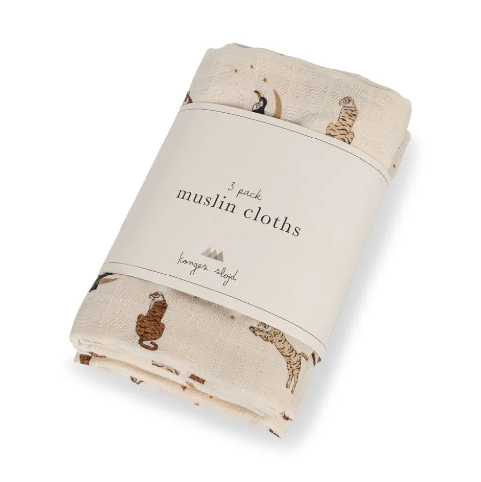 Konges Sløjd | 3 Pack Muslin Cloth Gots | Roar