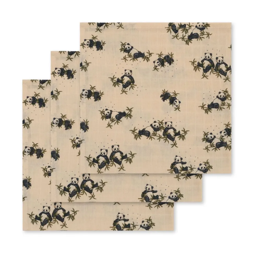 Konges Sløjd | 3 PACK MUSLIN CLOTH GOTS | PANDA NUIT