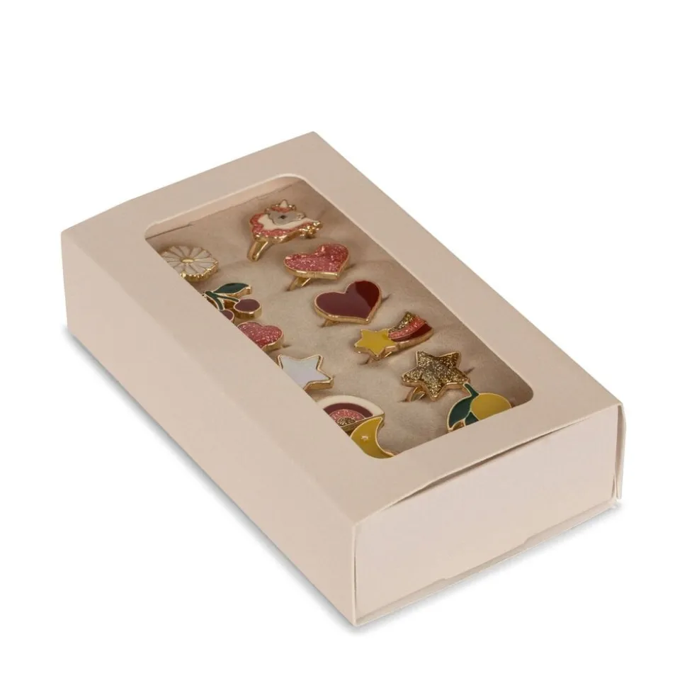 Konges Sløjd | 12 Pack Ring Set Display 12 Pcs | Multi Color