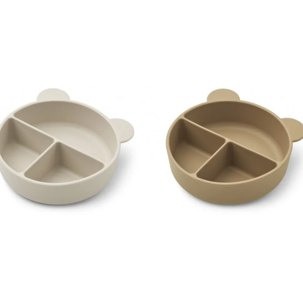 Liewood | Connie Divider Bowl 2-pack | Oat/ Sandy Mix