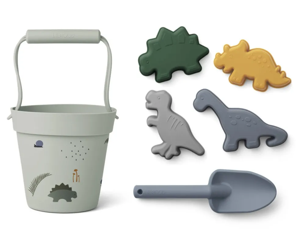 Liewood : Dante beach set - Dino dove blue multi mix