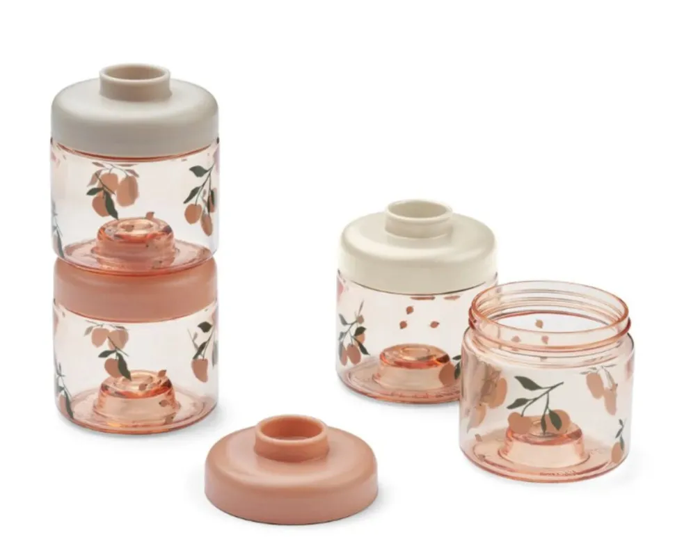 Liewood | Dominique Baby Food Tritan Boxes 4-Pack | Peach / Sea shell