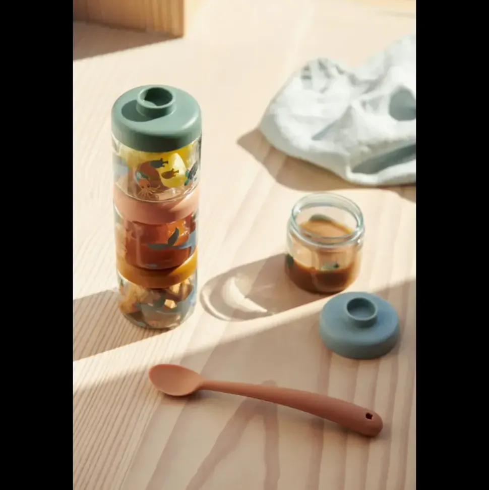 Liewood | Dominique Baby Food Tritan Boxes 4-Pack | Sea creature / Sandy