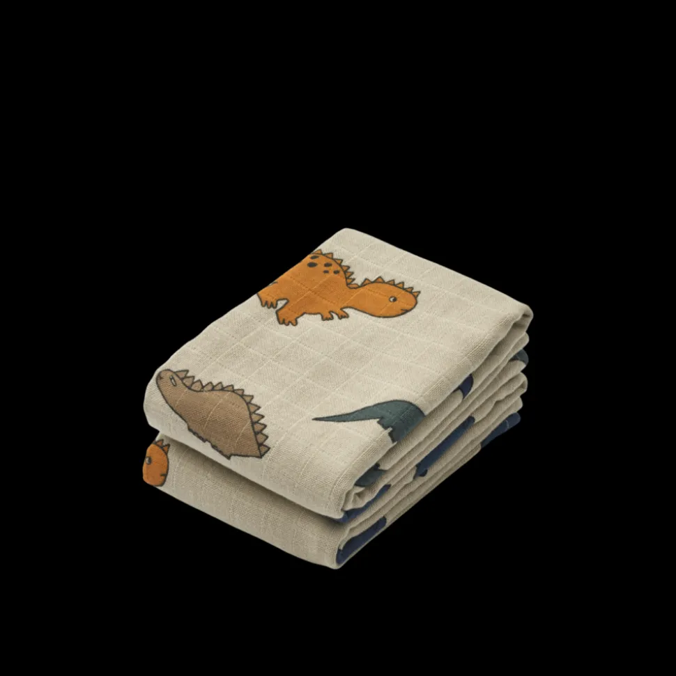 Liewood | Lewis Muslin Cloth 2-Pack | Dinosaurs / Mist