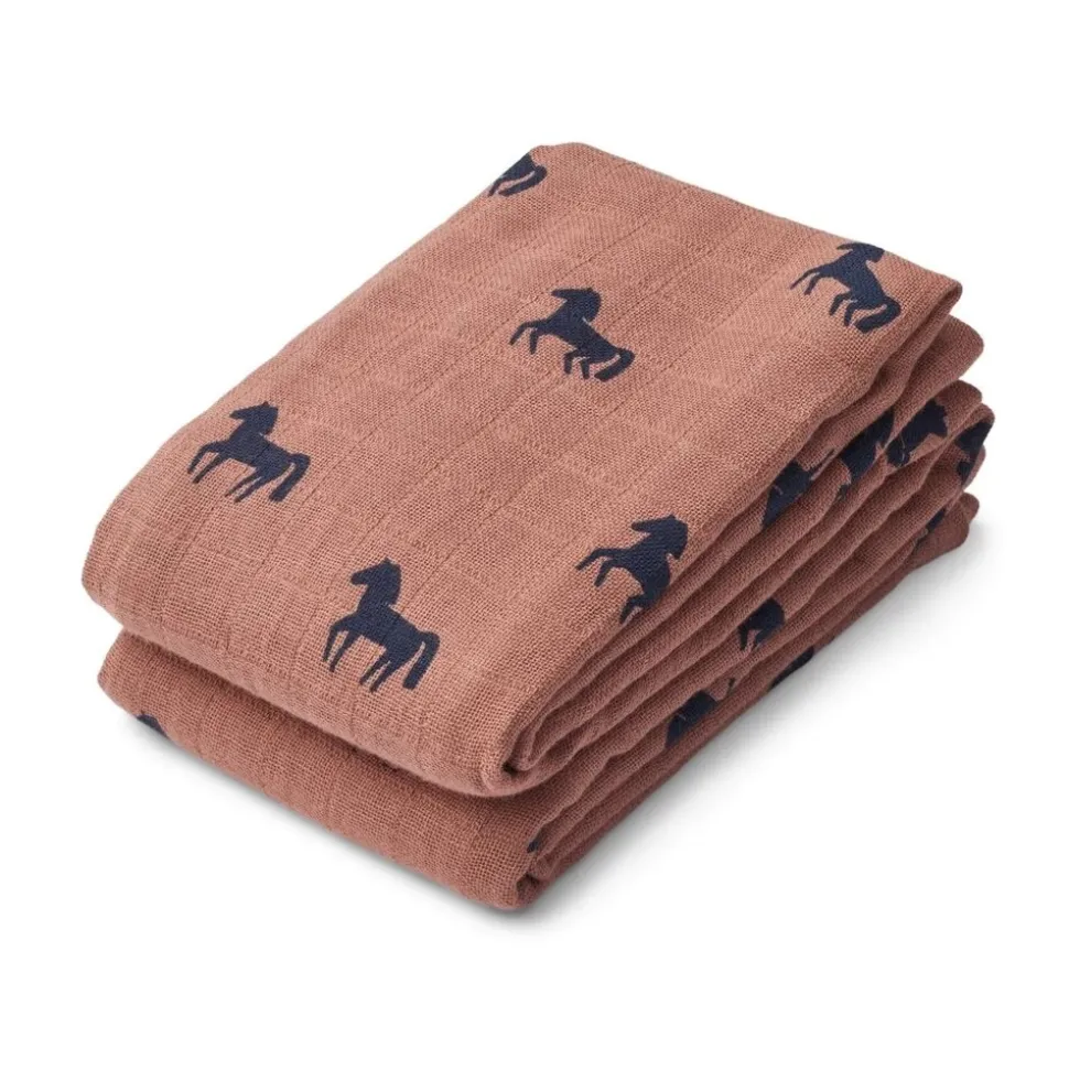 Liewood | Lewis muslin 2-pack | Horses/Dark rosetta