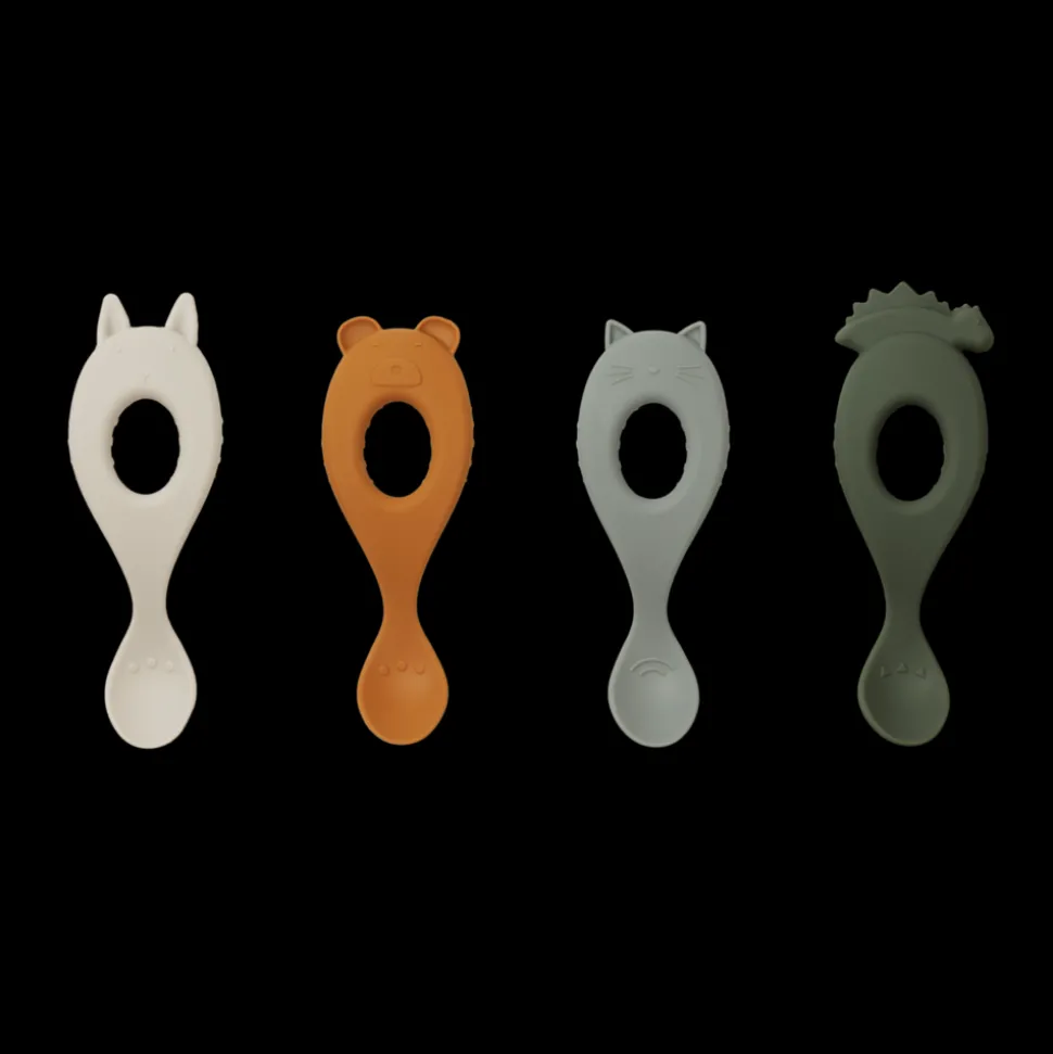 Liewood | Liva Silicone Spoon 4-Pack | Hunter green mix