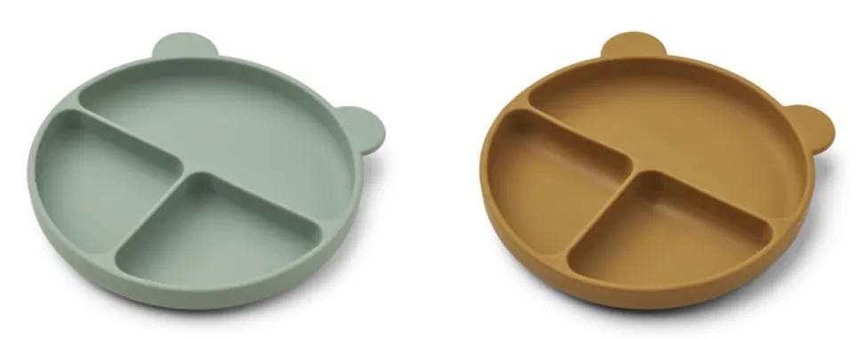 Liewood | Merrick divider plate 2-pack | Peppermint/golden caramel mix
