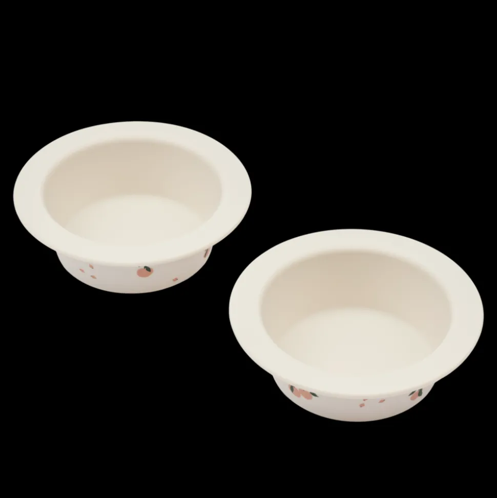 Liewood | Peony Printed Suction Bowl 2-Pack | Peach / Sea shell