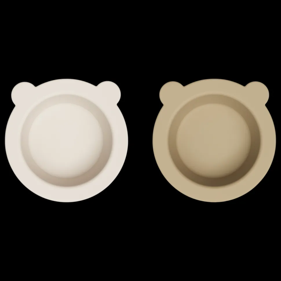 Liewood | Peony Suction Bowl 2-Pack | Sandy / Oat