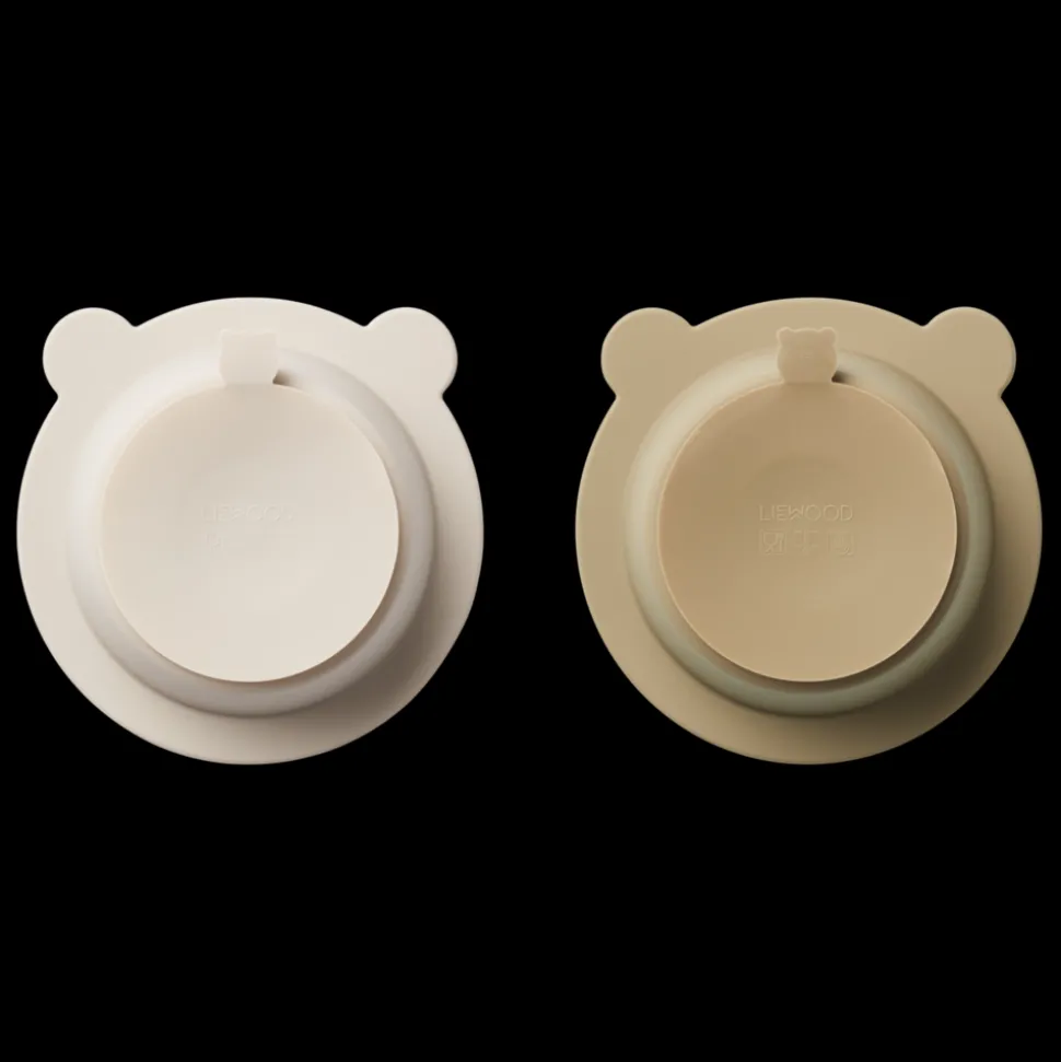 Liewood | Peony Suction Bowl 2-Pack | Sandy / Oat