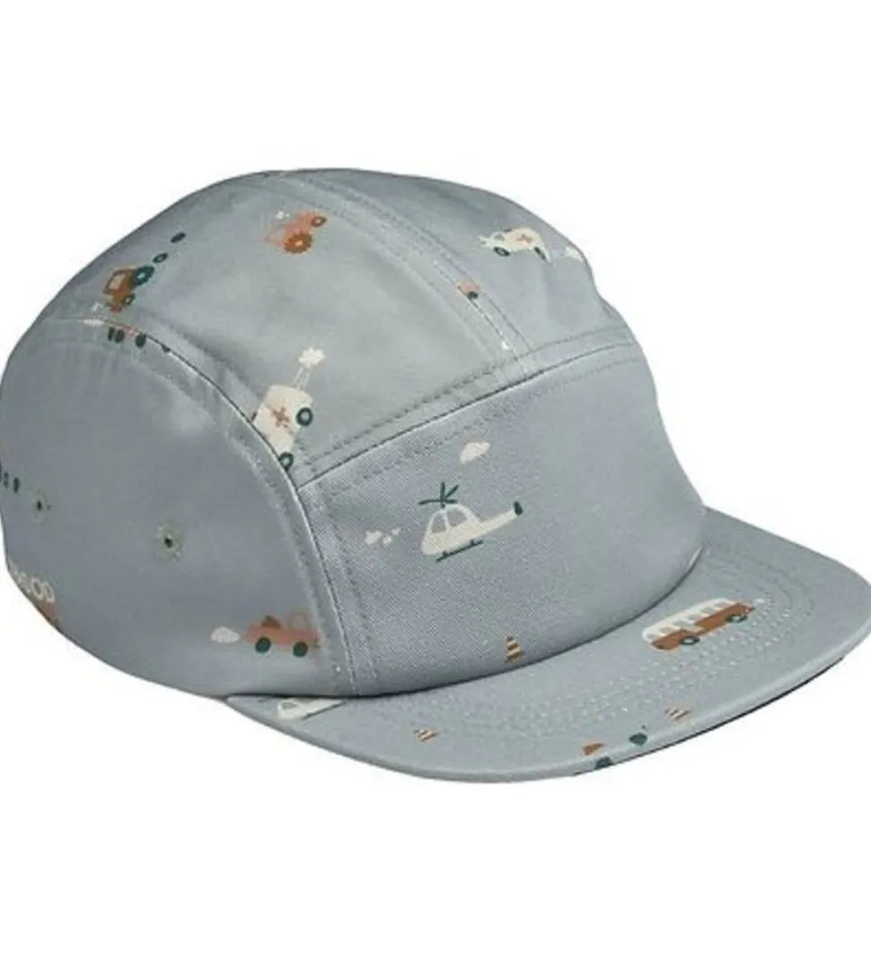 Liewood | Rory Printed Cap | Vehicles / Dove blue