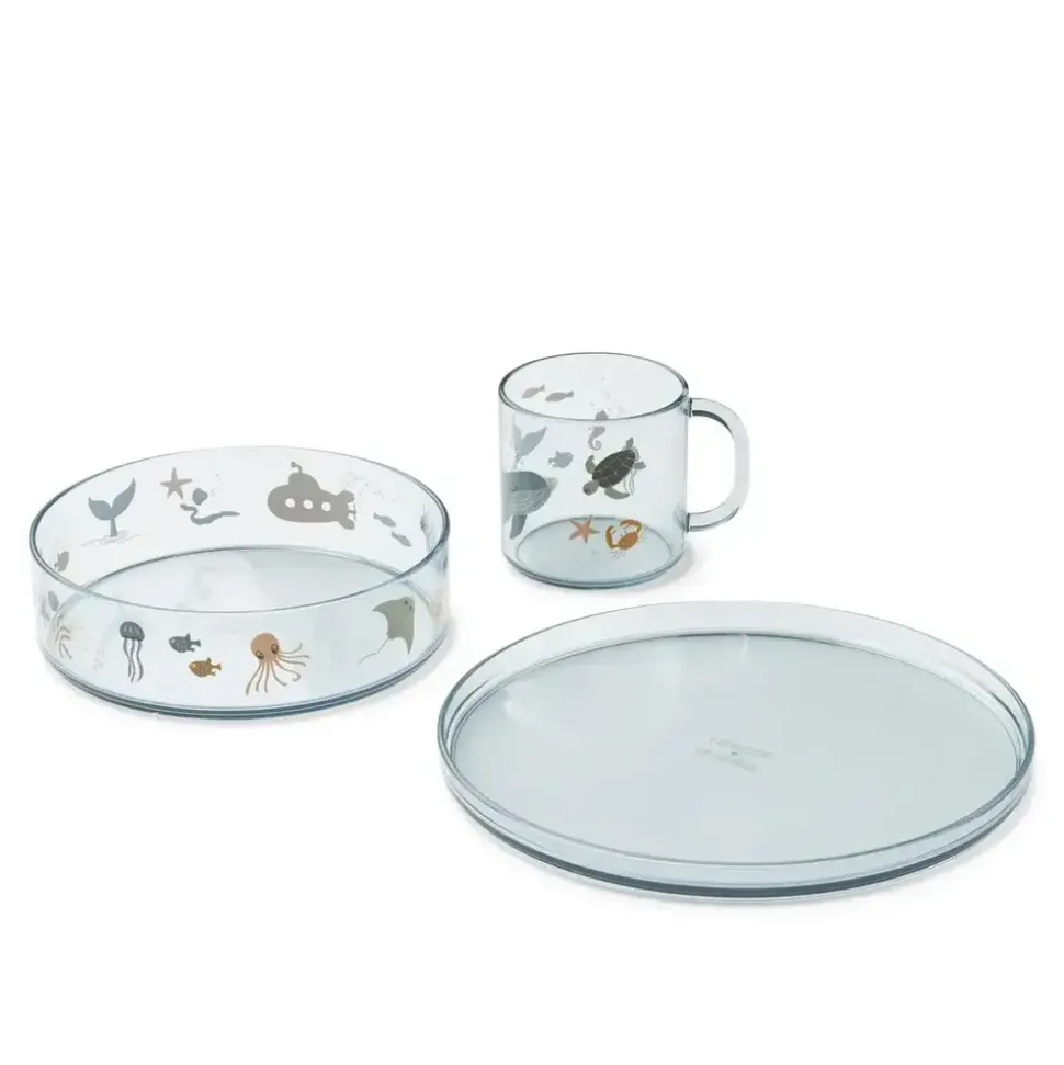 Liewood | Siva Printed Tritan Tableware Set | Sea creature / Sandy