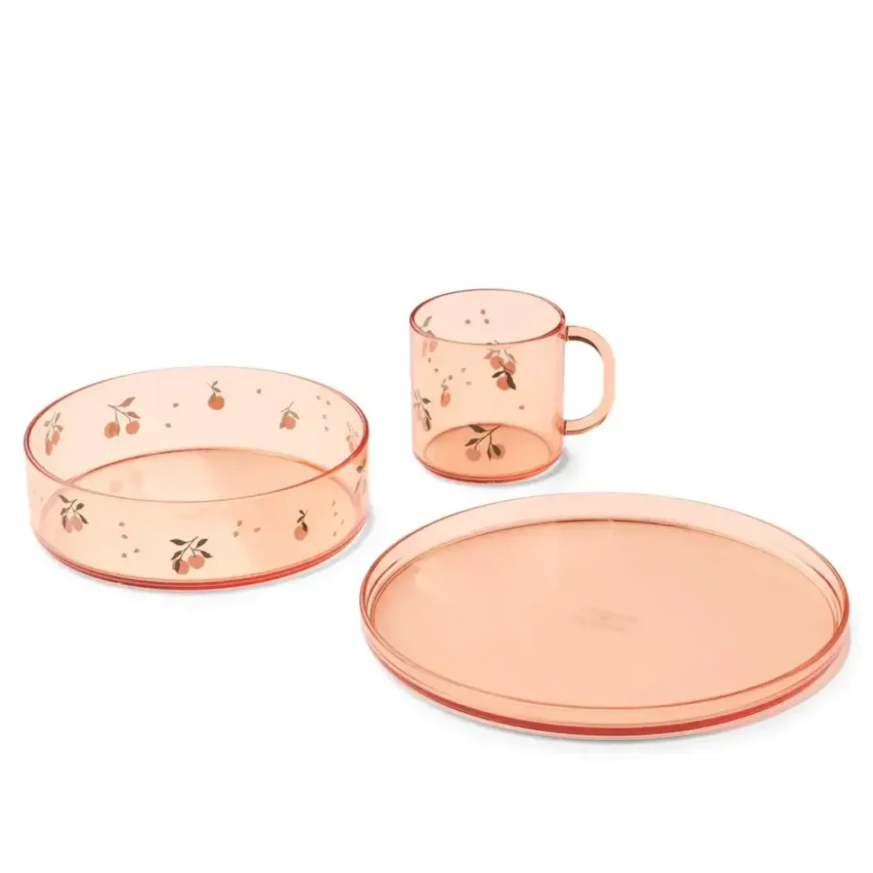 Liewood | Siva Printed Tritan Tableware Set | Peach / Sea shell