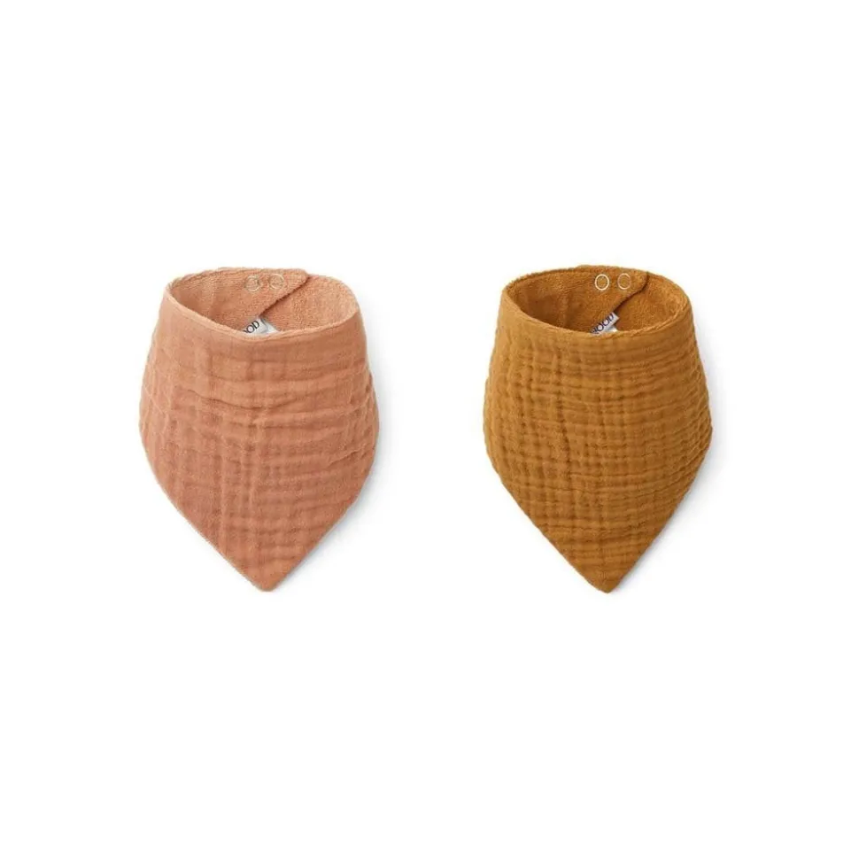 Liewood: Andrea bib 2-pack - Tuscany rose / golden caramel mix ONE SIZE