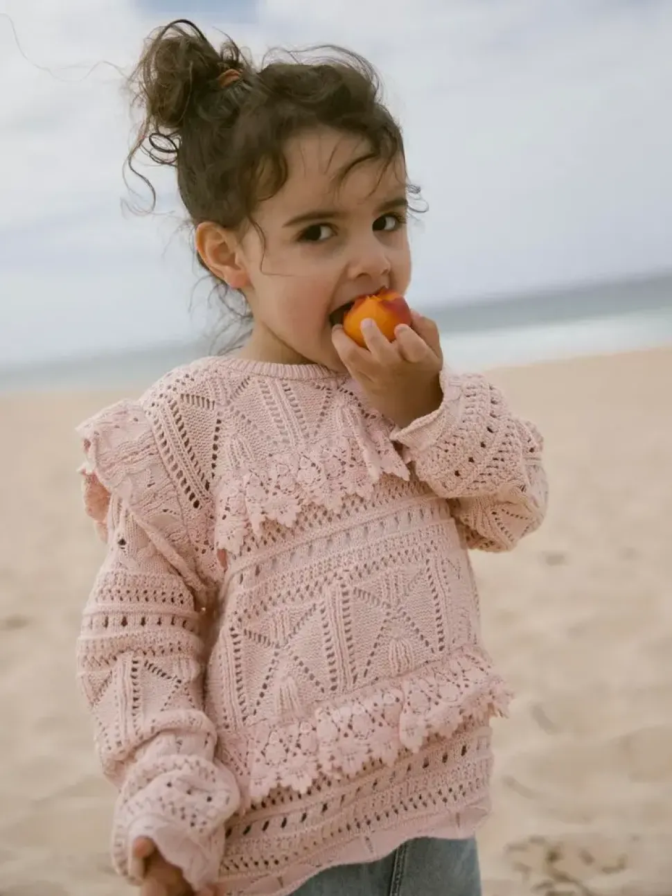 Lil'Atelier | NMFDAMIA LS LOOSE KNIT LIL | Peach Whip