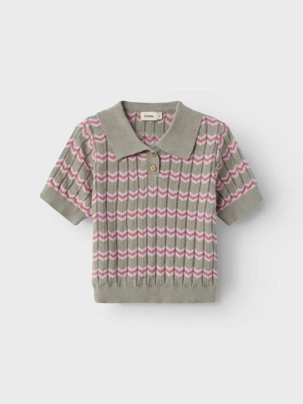 Lil'Atelier | NMFDANITA SS KNIT POLO LIL | Dried Sage