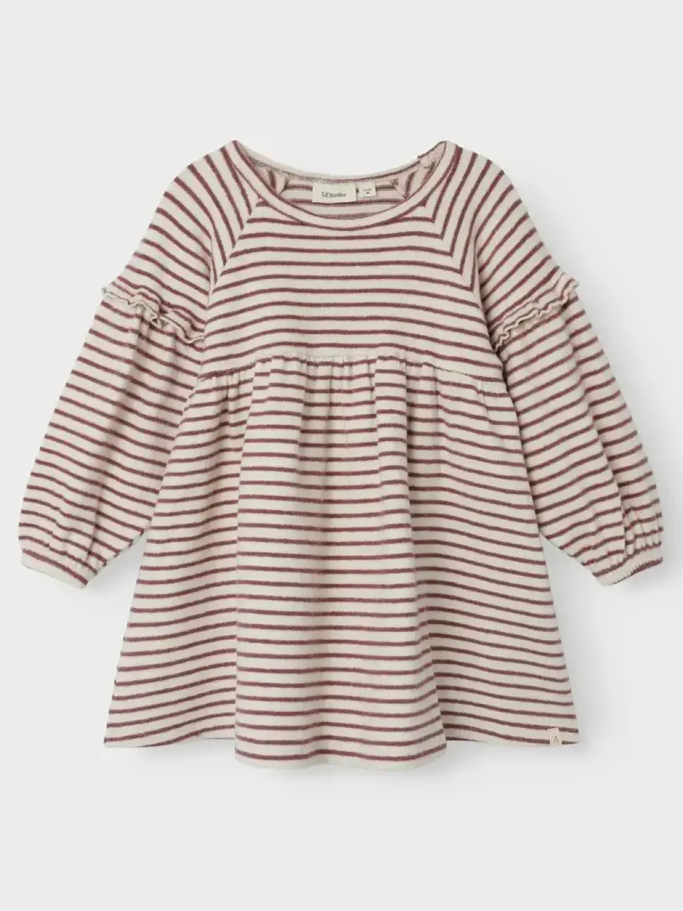 Lil'Atelier | NMFTHORO LS DRESS STRIPE LIL | Birch ROSEBROWN