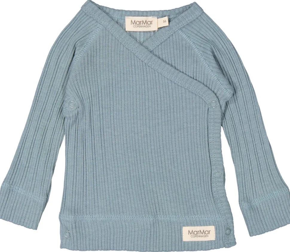 MarMar Copenhagen | Tut Wrap LS | Modal Pointelle Rib | Blue Dove