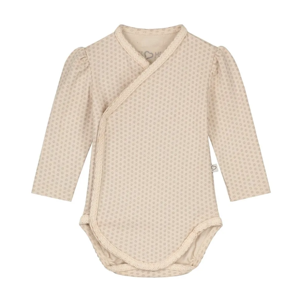 Mats & Merthe | Nova basic body longsleeve | Buttermilk Taupe print/Buttermilk lace