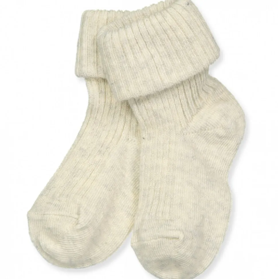 MP Denmark | Cotton rib baby socks | Creme Melange