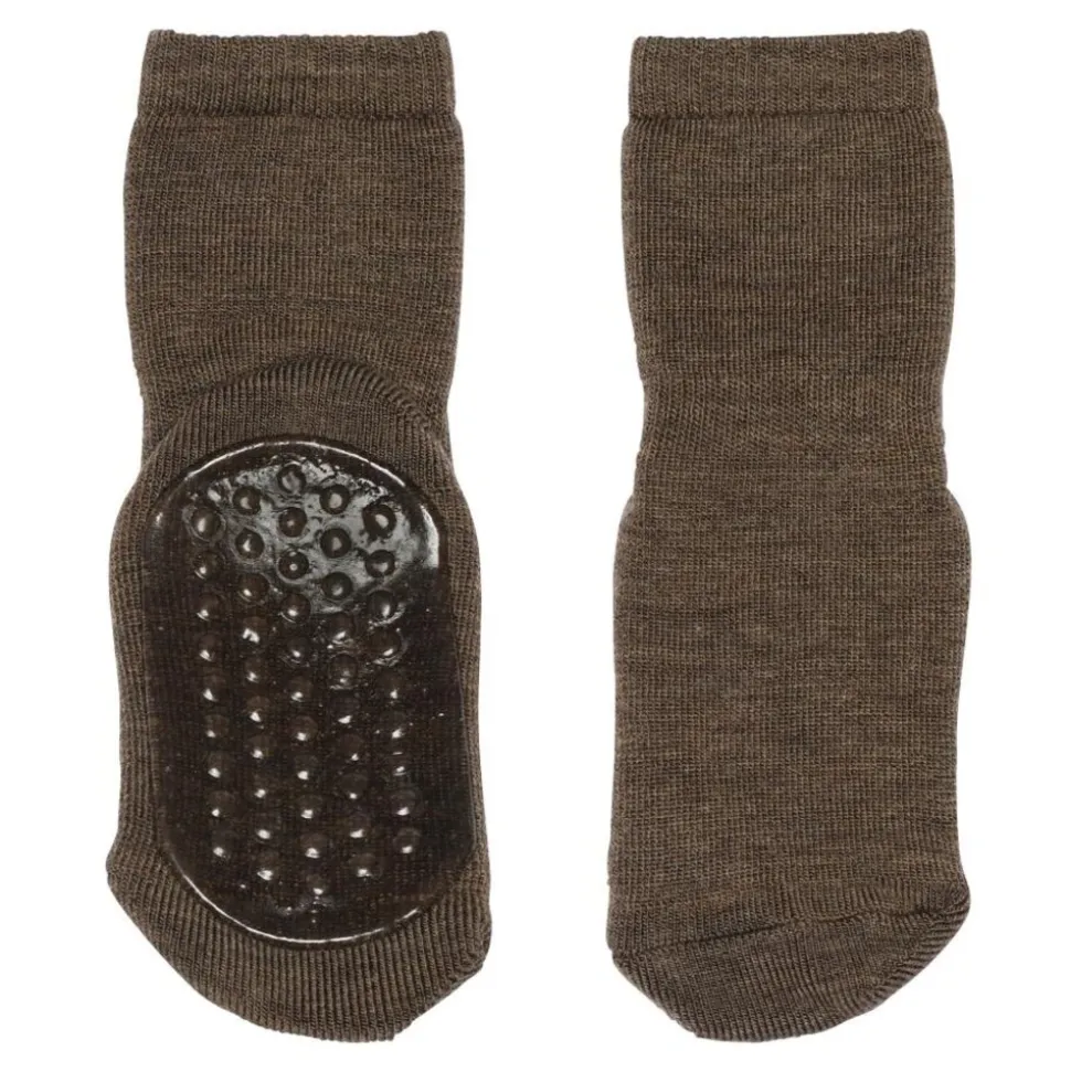 MP Denmark | Wool Socks - Anti-Slip | Brown Melange