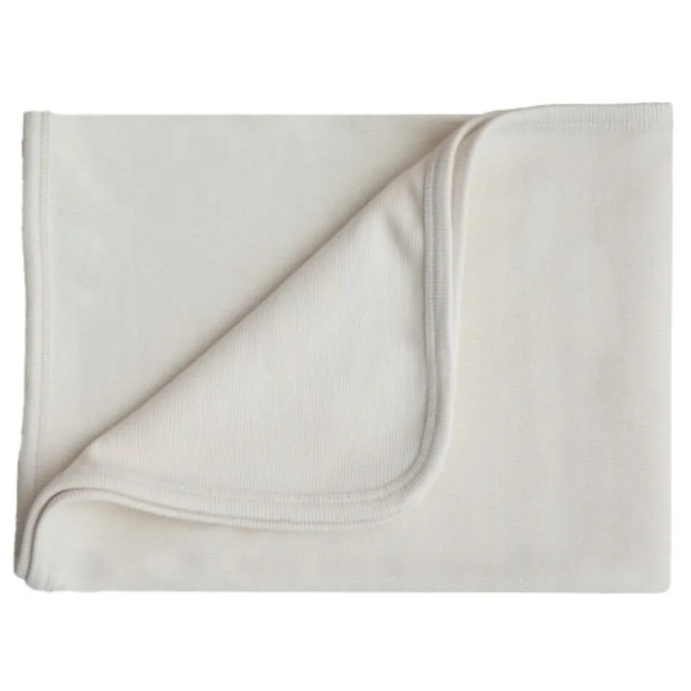 Mushie | Deken Wieg Ribbed | Ivory