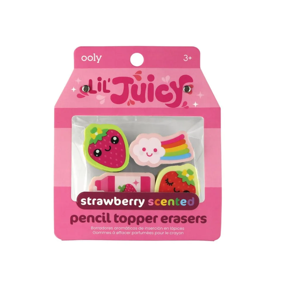 Ooly | Lil Juicy Scented Pencil Topper Erasers – Strawberry