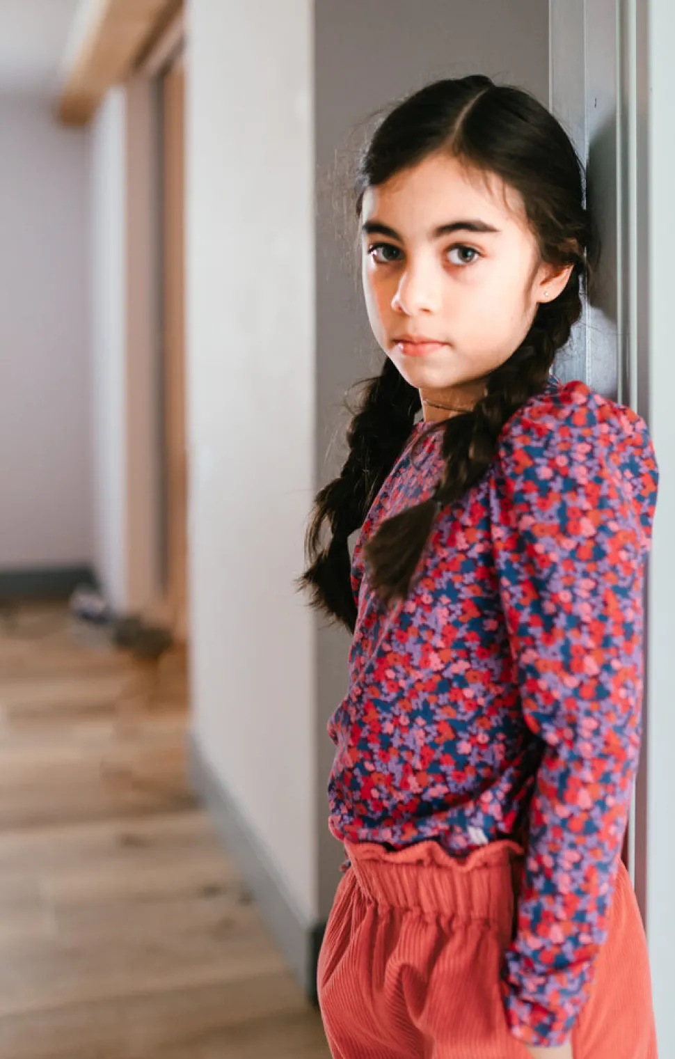 Petit Blush | Puff Sleeve Top | Blossom Plum AOP