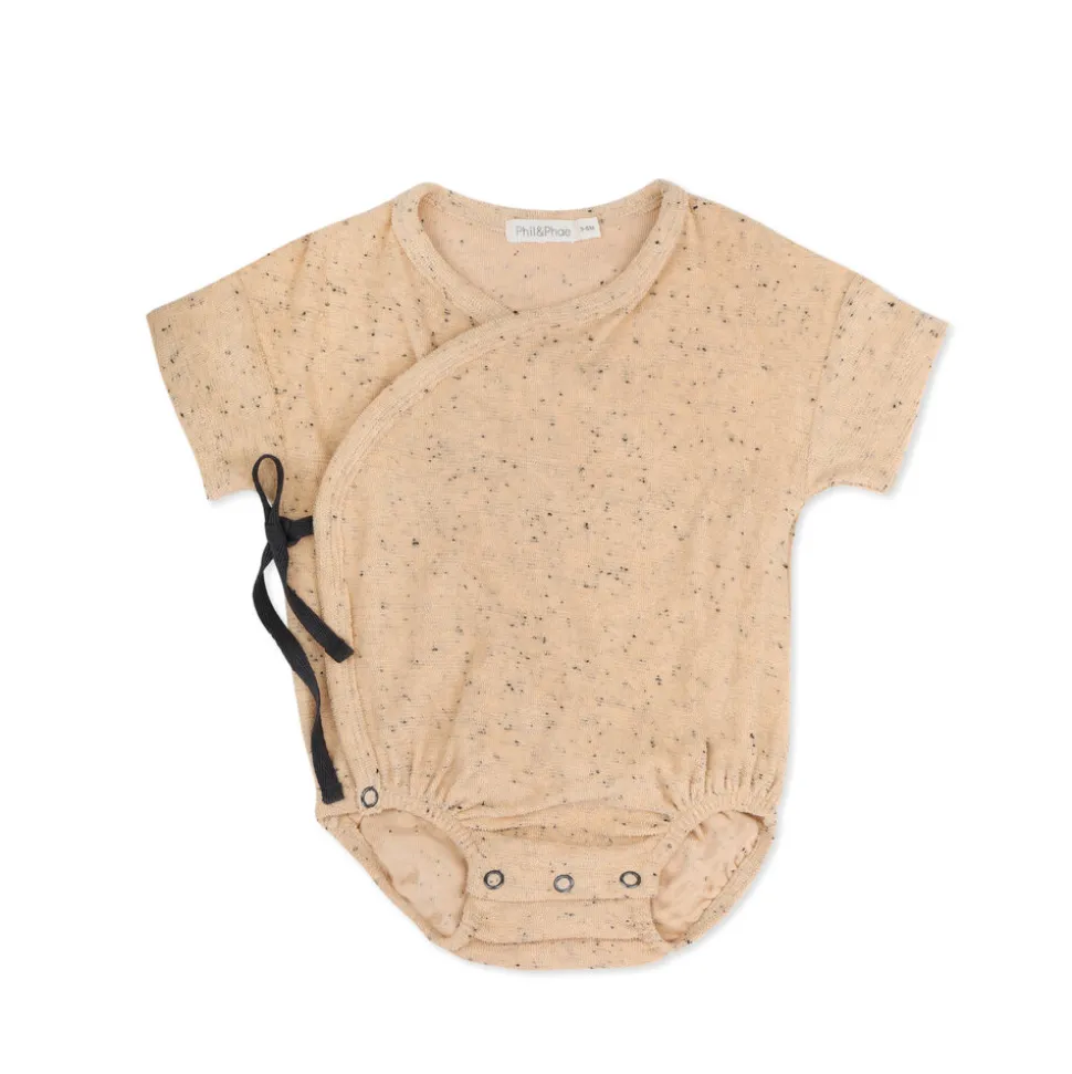 Phil & Phae | Frotté Cross-Over Onesie Speckles | Beach